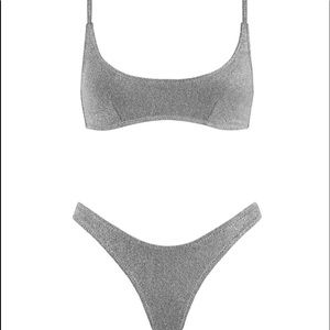NWT Triangl Silver Sparkle Bikini